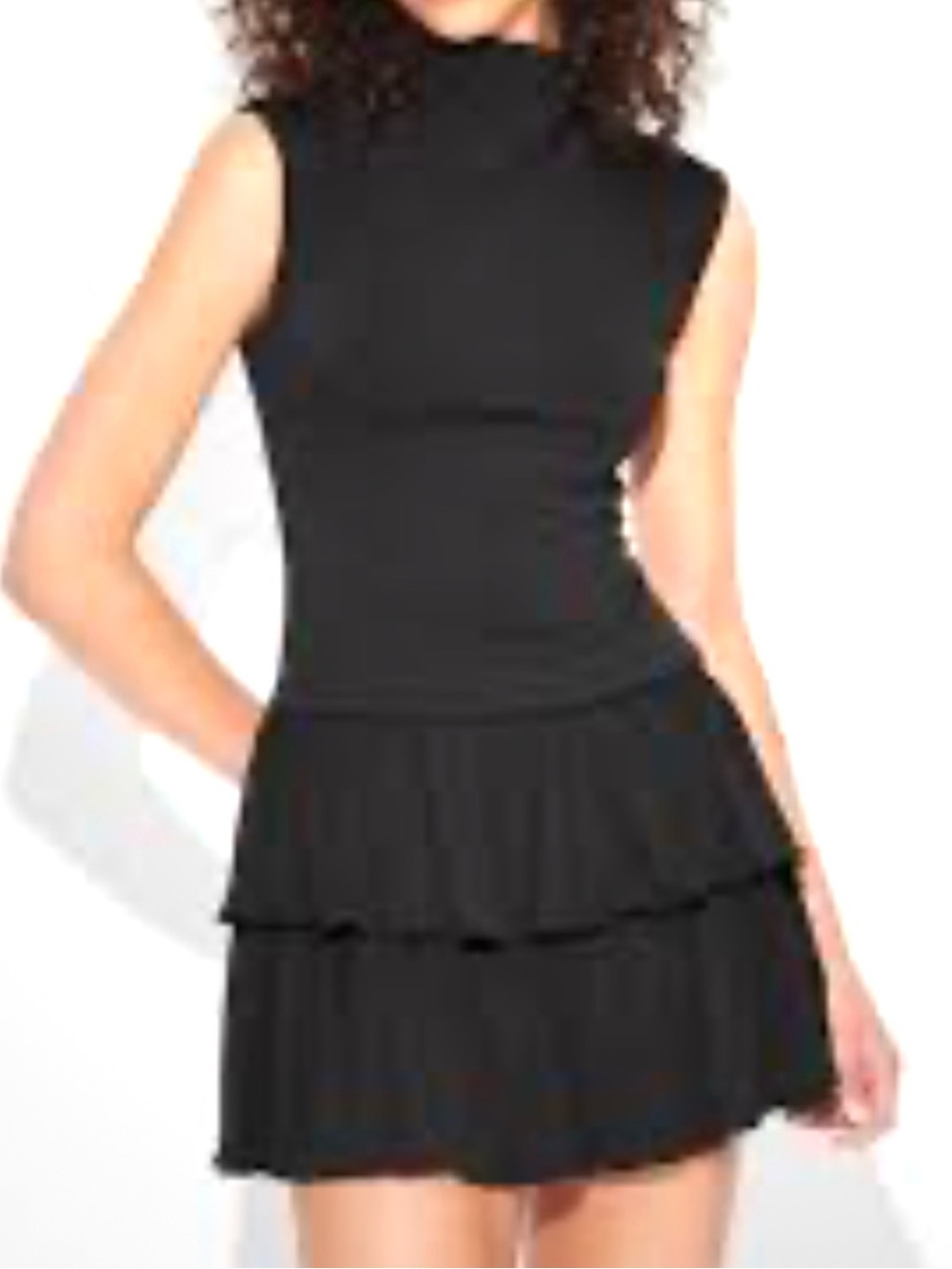 Wild Fable Black Tiered Ruffle Mini Dress Size L – Like New